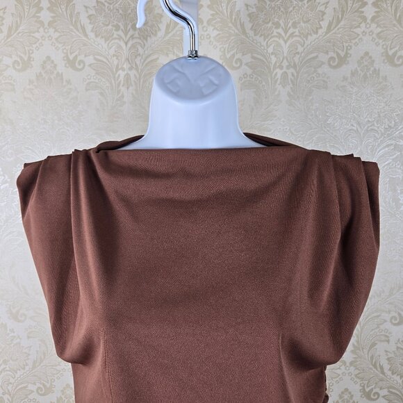 Zestora Size Small Brown 2 Piece Pant Set Bateau Neckline Elastic Pull On Pants - Picture 4 of 15